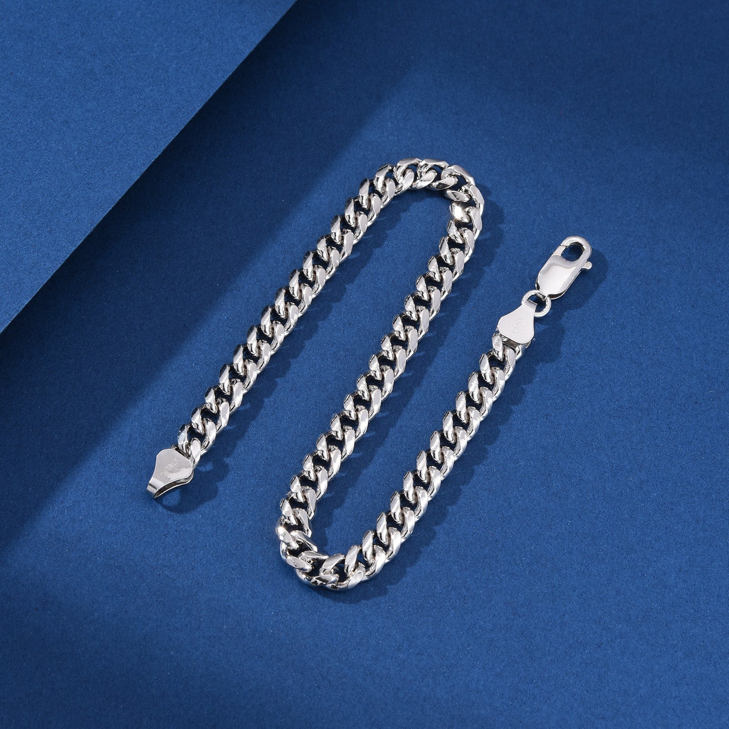 Silver Cuban Chain Men's Silver Bracelet celestejewels