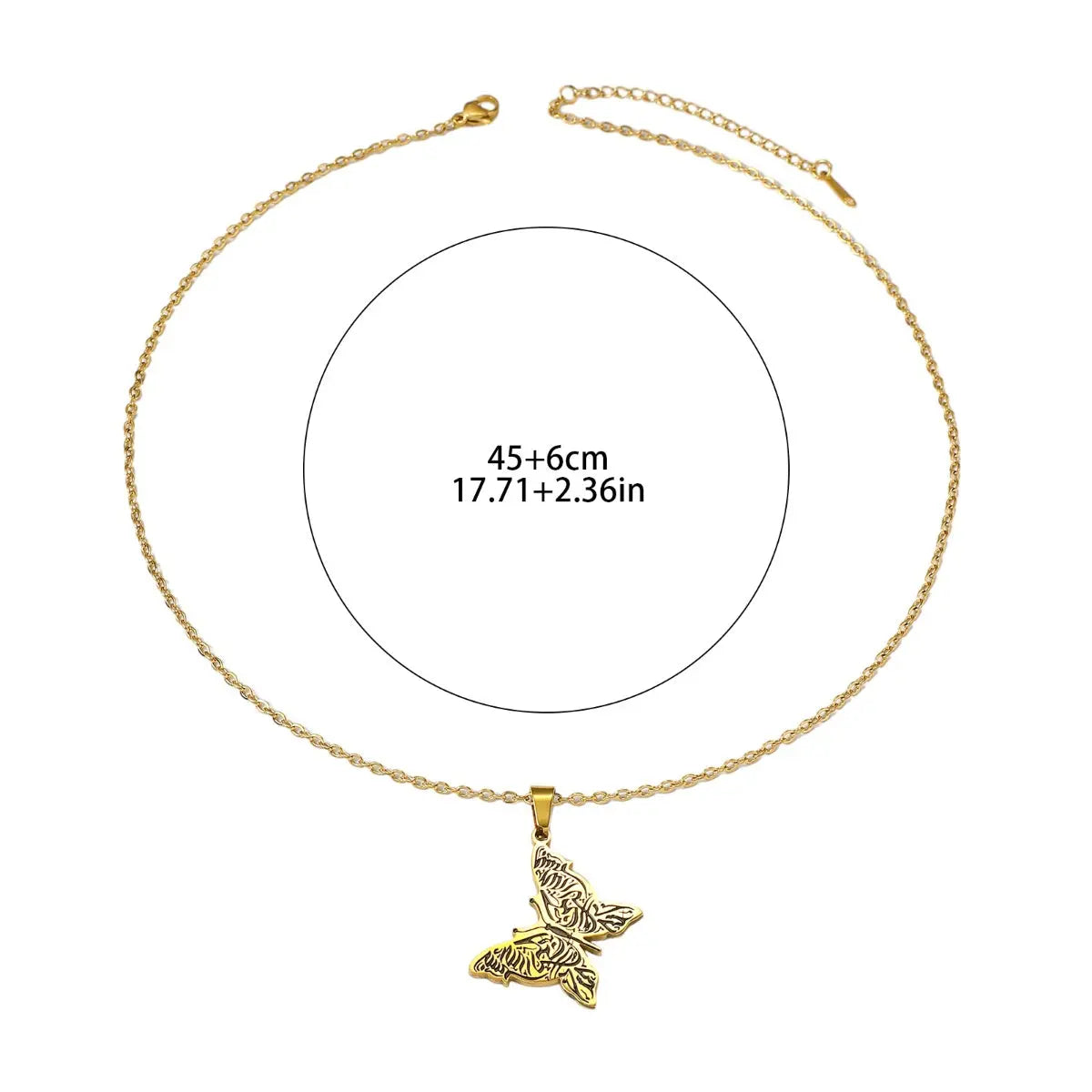 Amulet Butterfly Islamic Muslim Stainless Steel Eid Pendant Fashion Jewelry Necklace Women celestejewels