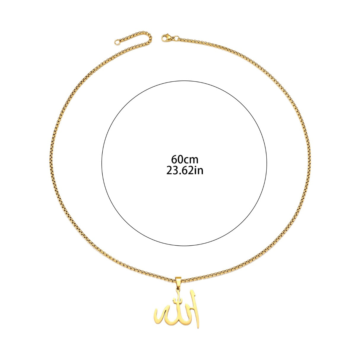 Religious God Allah Arabic Quran Islamic Muslim Stainless Steel Eid Pendant Fashion Jewelry Necklaces celestejewels
