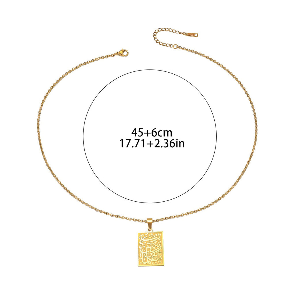 Knowledge Arabic Islamic Calligraphy Quran Hypoallergenic Ramadan Fashion Jewelry Necklaces Stainless Steel celestejewels